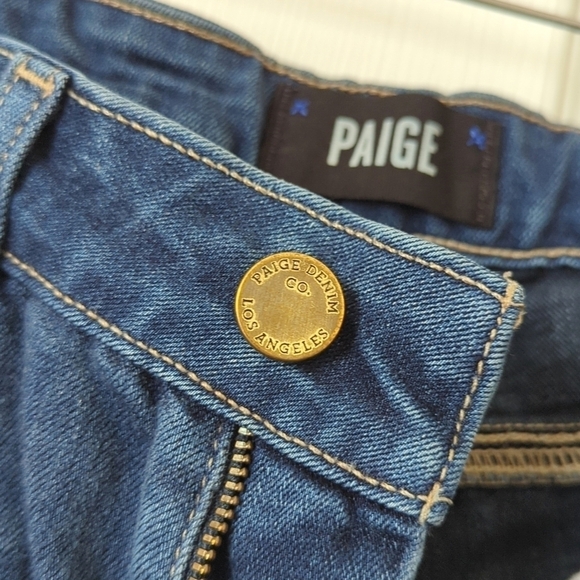 Paige Hoxton Classic Mid Rise Medium Wash Ankle Cropped Skinny Jeans Blue 26 - Picture 10 of 14